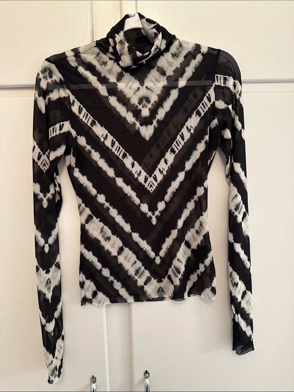 LIKE NEW AFRM Turtleneck Mesh Long Sleeve Top